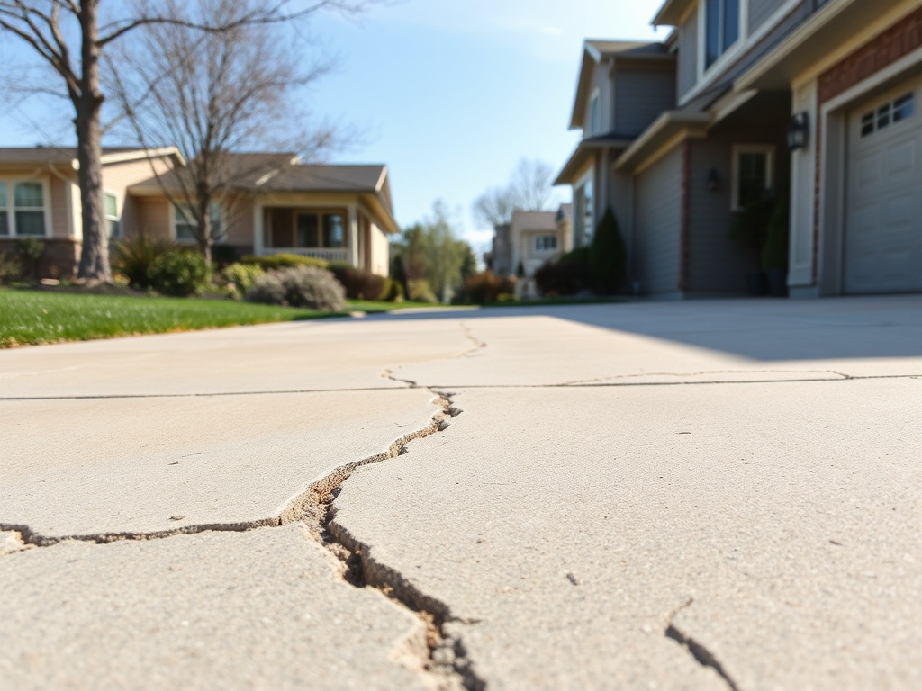 Driveway surface damage detail
