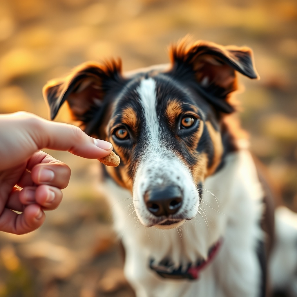 Border collie focused during training session