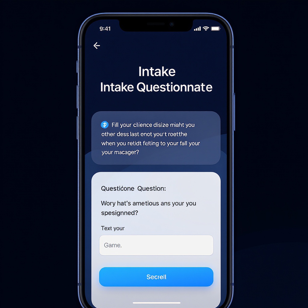 Client filling intake on phone