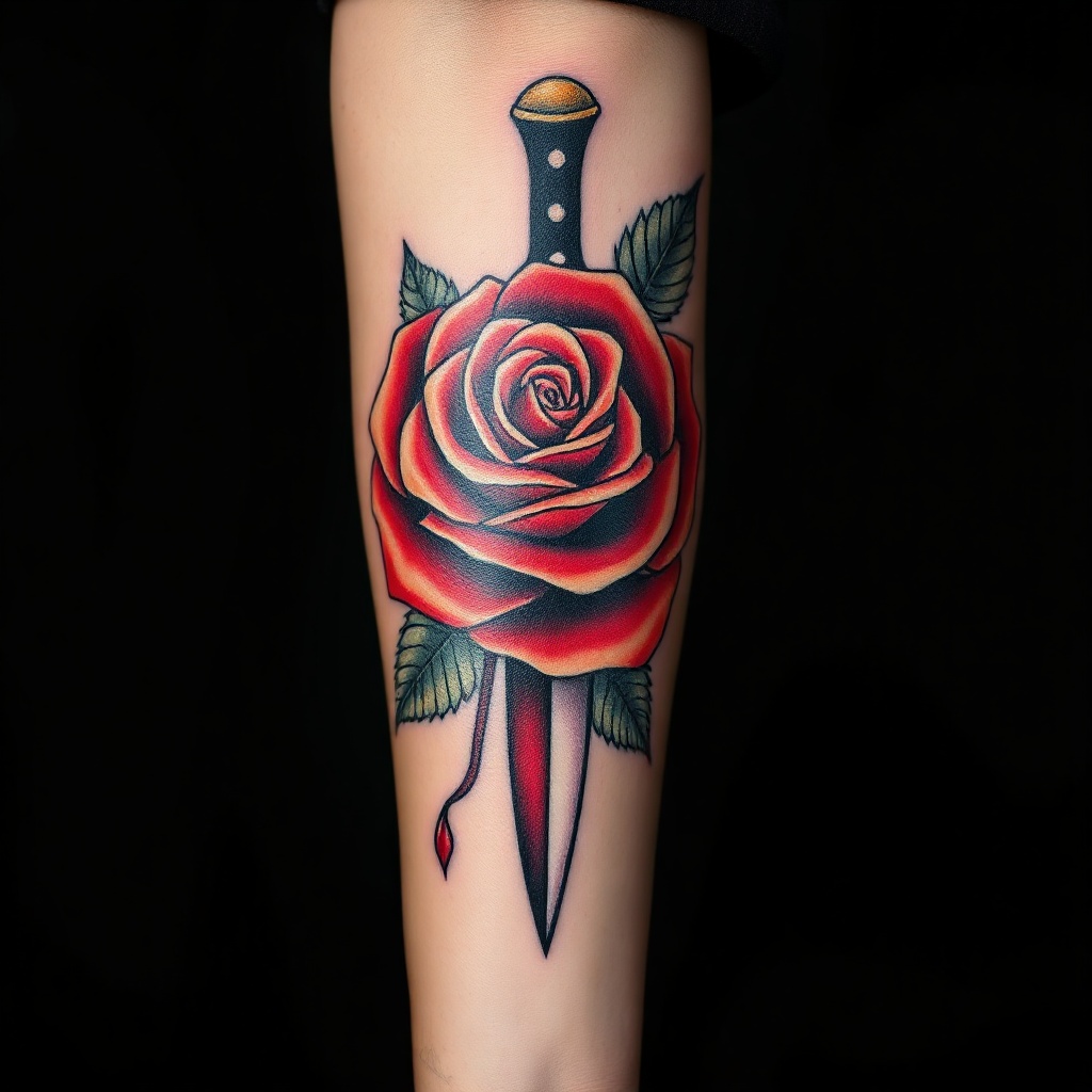 Traditional Rose & Dagger