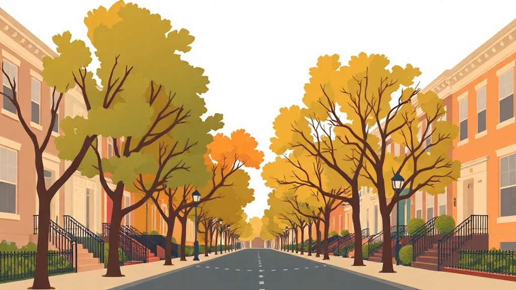 Neighborhood street in Lincoln Park Chicago