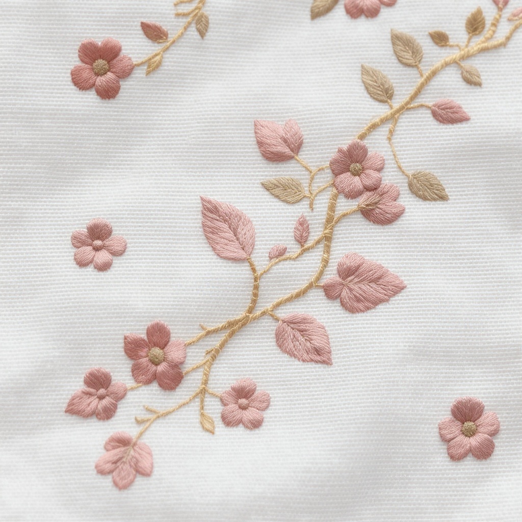 Floral Vine embroidery pattern for Pocket