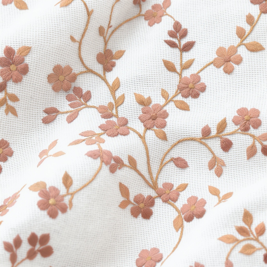 Floral Vine embroidery pattern for Sleeve / Cuff