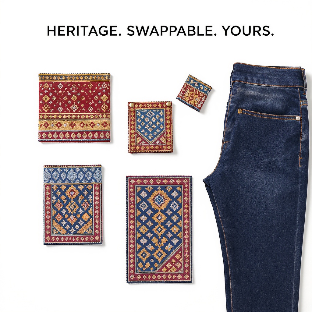 Ethnic embroidery extensions — Kantha, Phulkari, Chikankari patterns