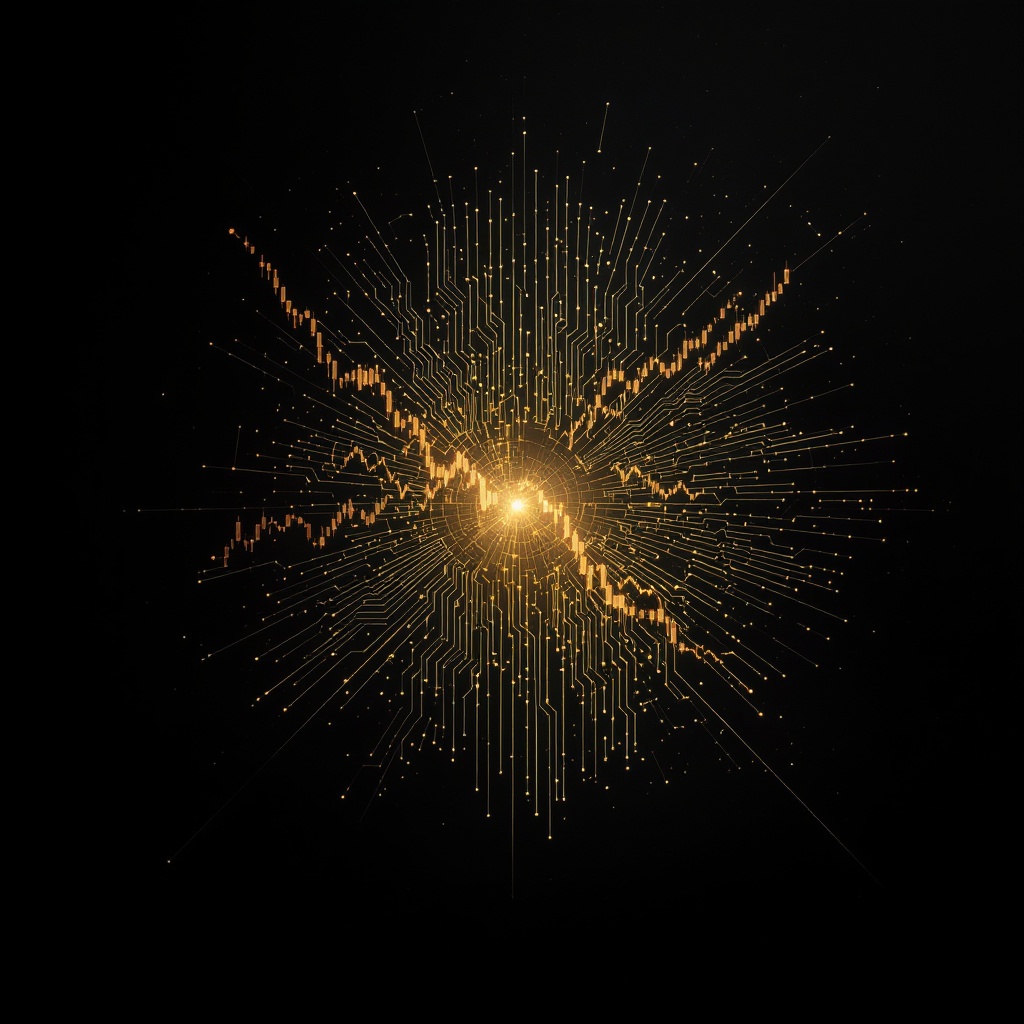 Quantum computing visualization — molecular structures, financial patterns, encrypted data