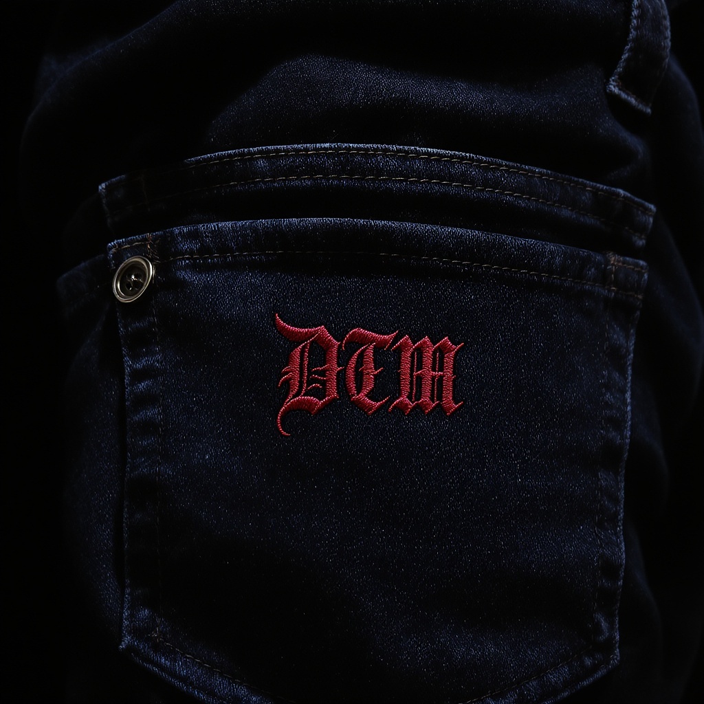 DELTA MOB Wide Cut Denim — pocket and button detail