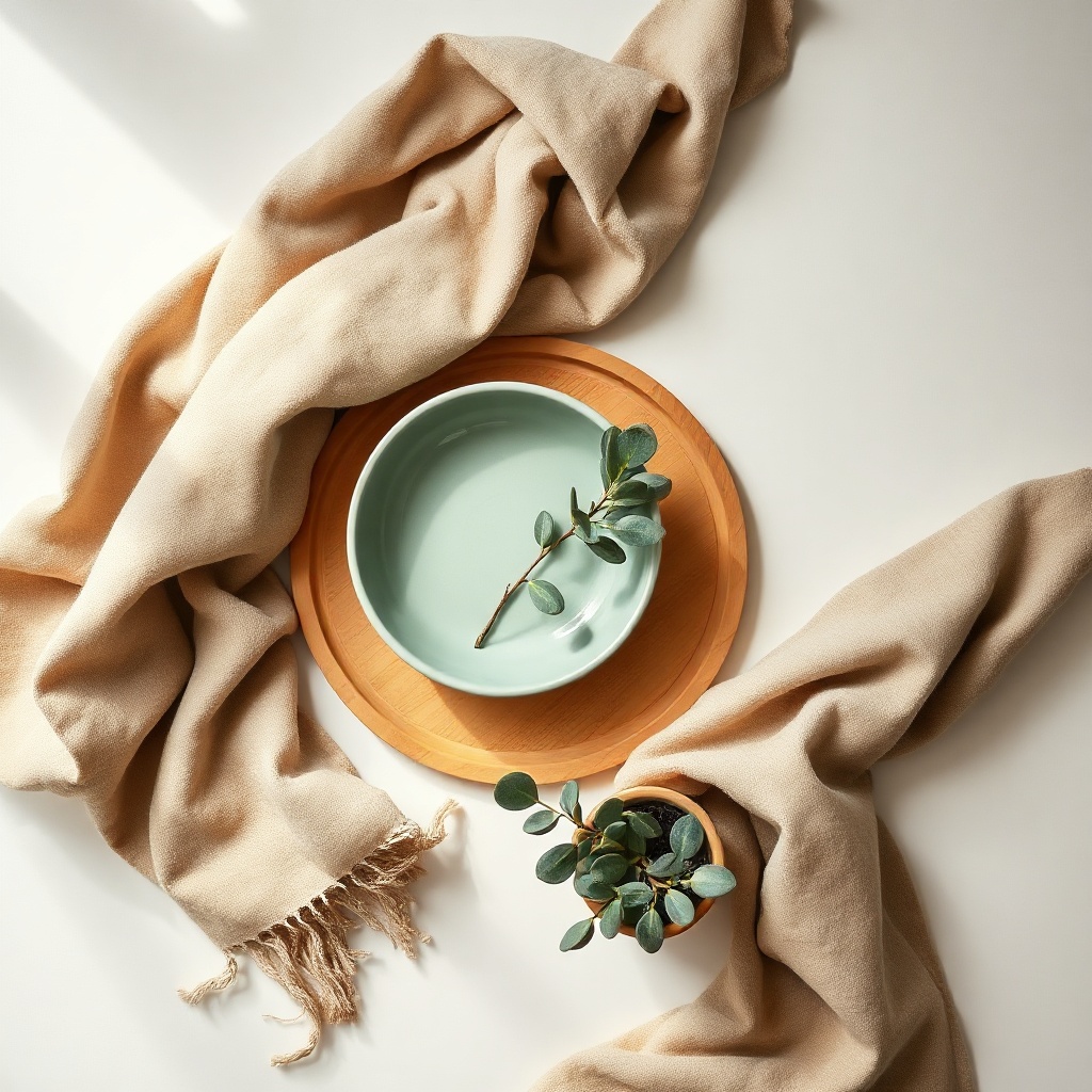 Minimal styled shelf with ceramics
