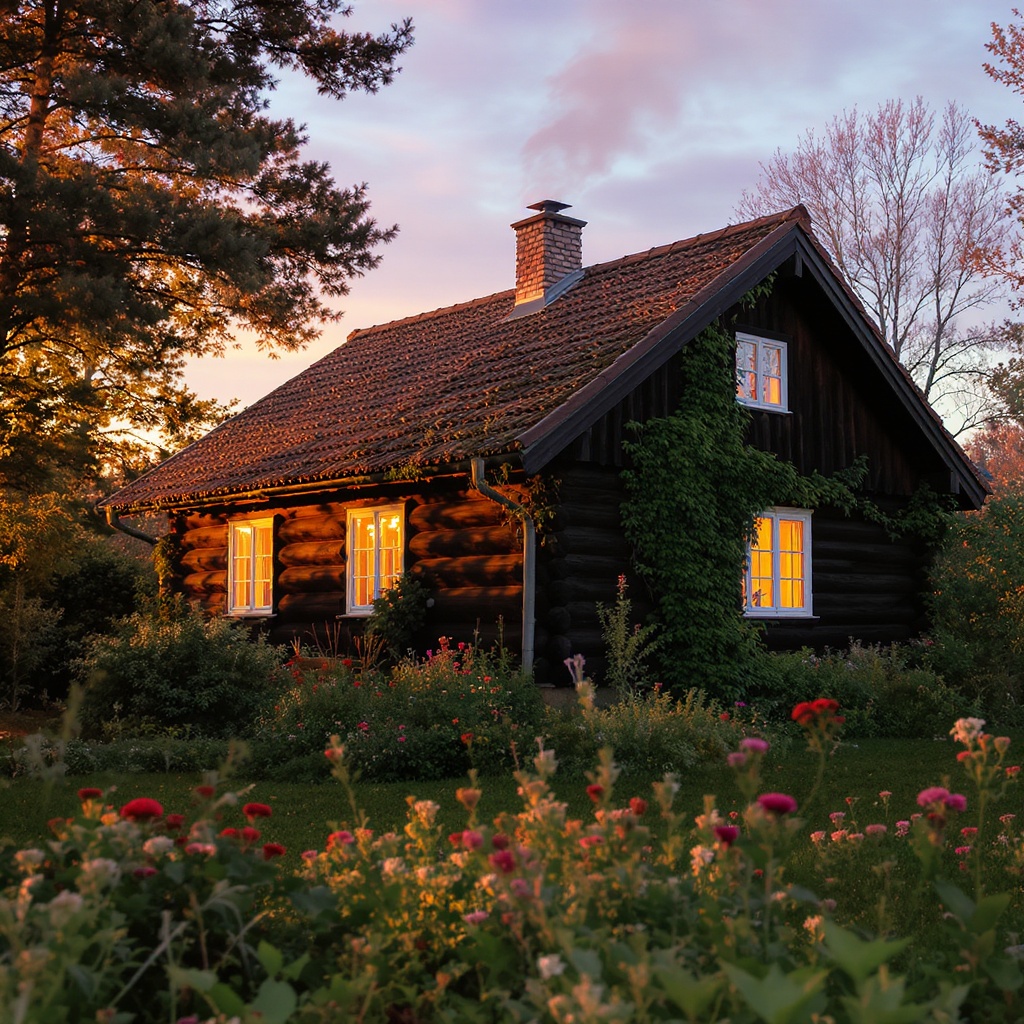 Cozy countryside cottage with warm evening light — the feeling AngleHawk creates for your listing