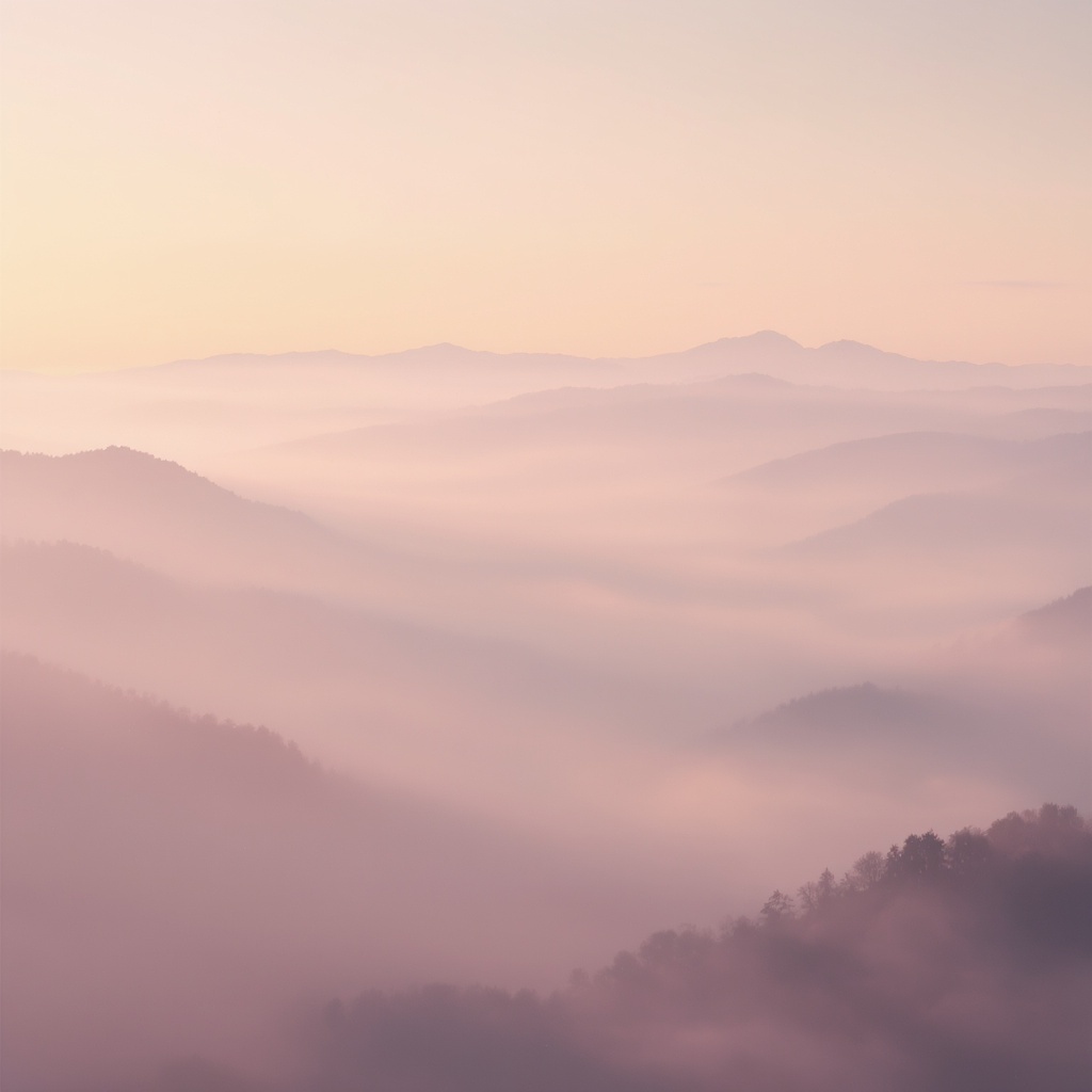 Misty mountain landscape at dawn