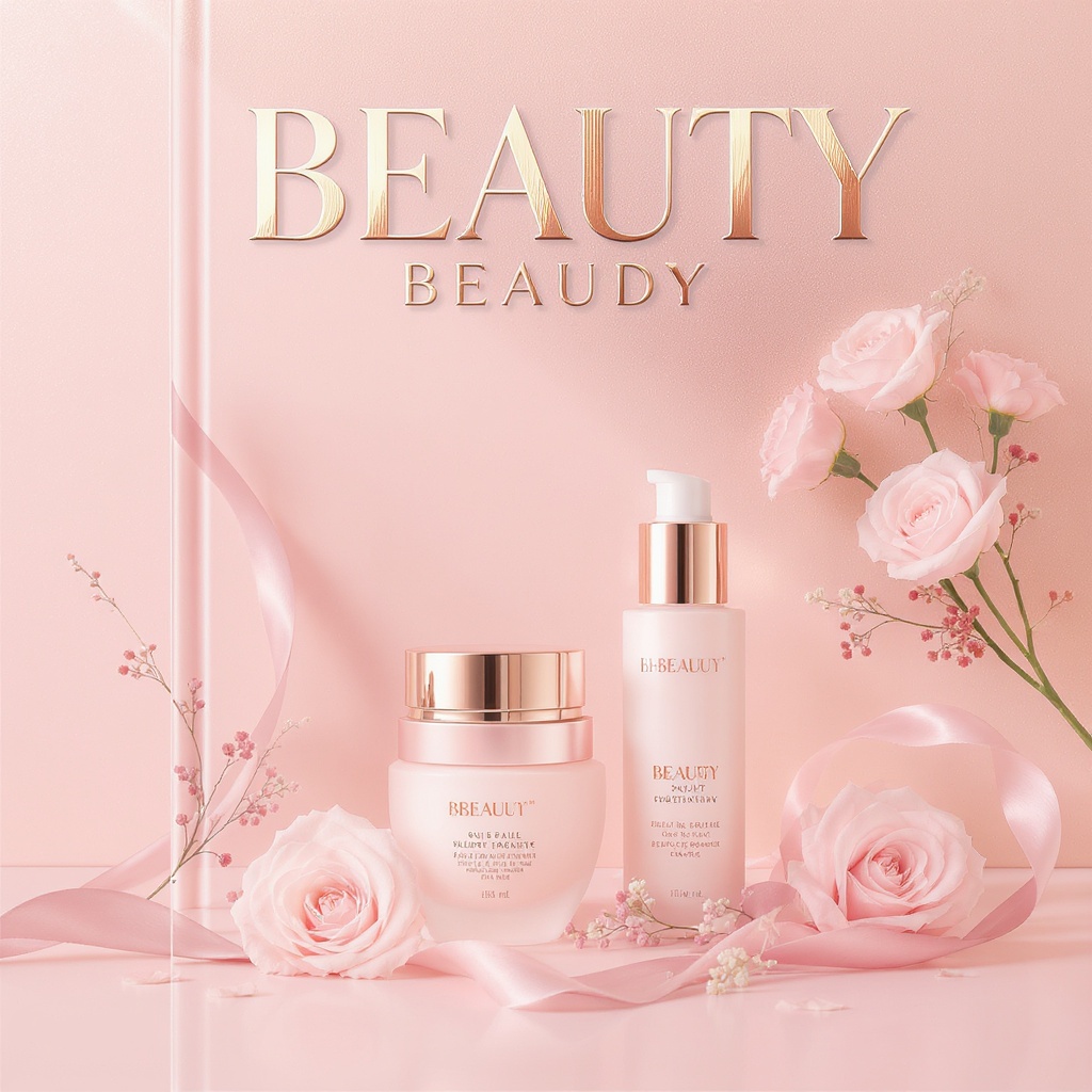 Beauty rose gold cosmetics cover
