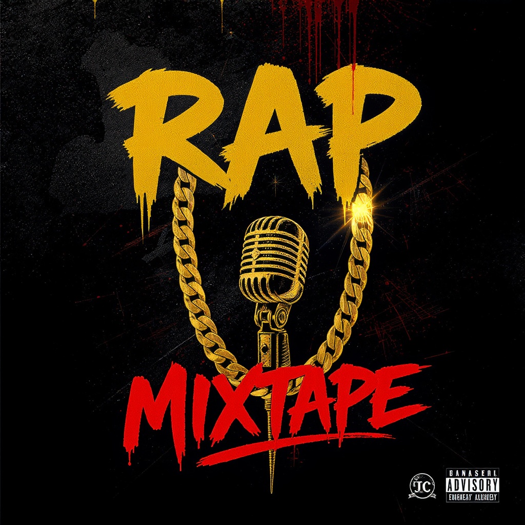 Rap mixtape cover art gold chain