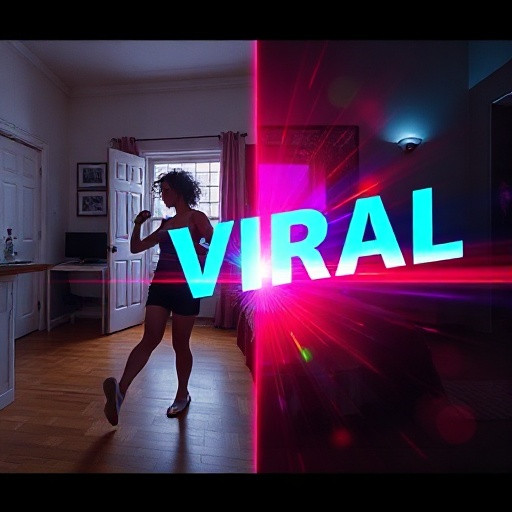 TikTok video edit with neon effects