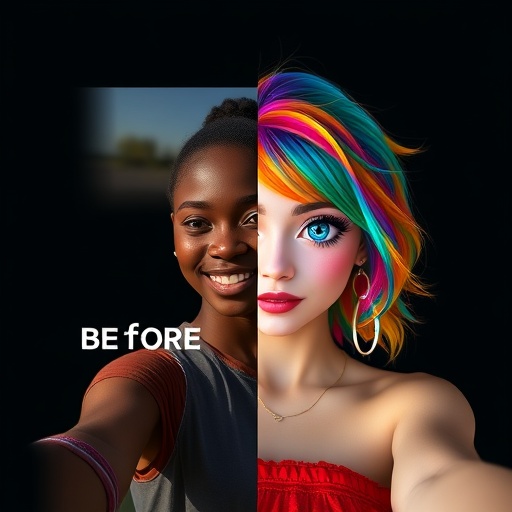 Anime photo edit — before and after