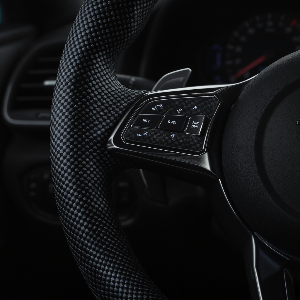 Carbon Fiber Steering Wheel Cover — Non-Slip, Heat-Resistant, Universal Fit — LUMA Auto premium car accessory