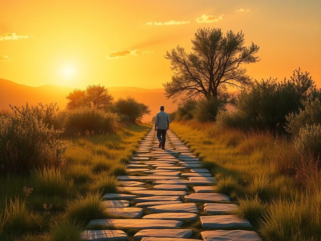 Walking in Purpose — a faith-themed illustration of following God's path