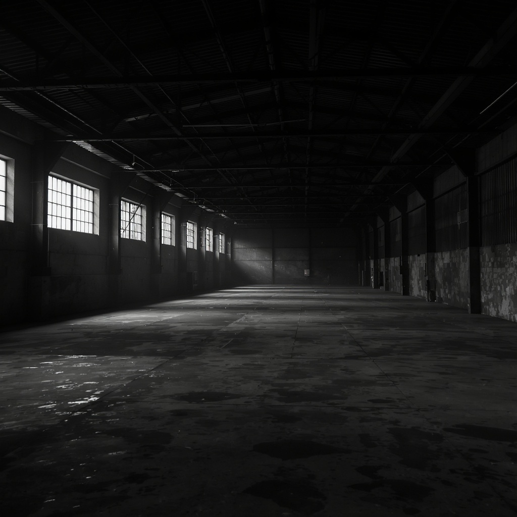 Industrial warehouse with clean organization, fabrication in progress