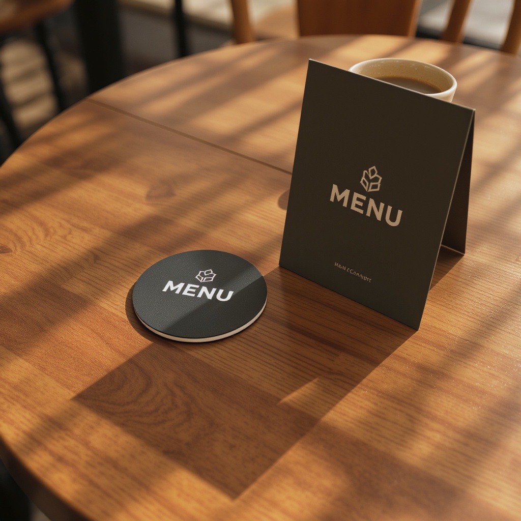 Brand placement on café tabletop
