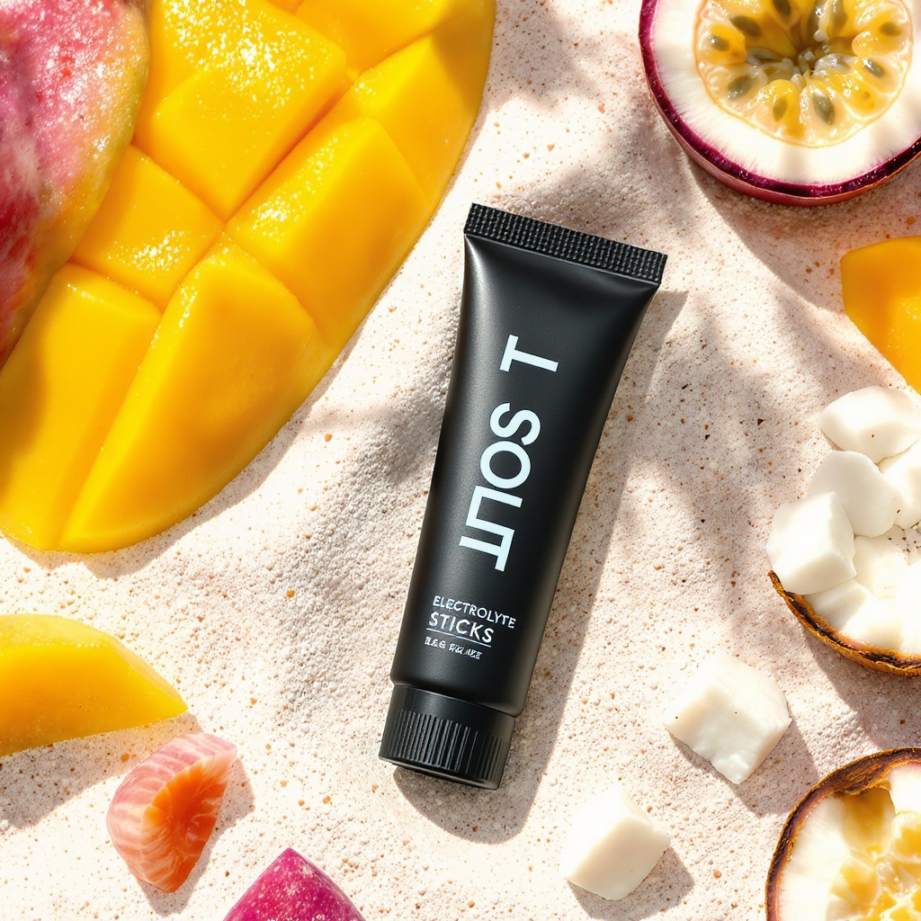 SOLT electrolyte sticks with tropical fruits