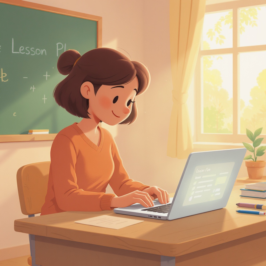 Teacher using AI lesson planning