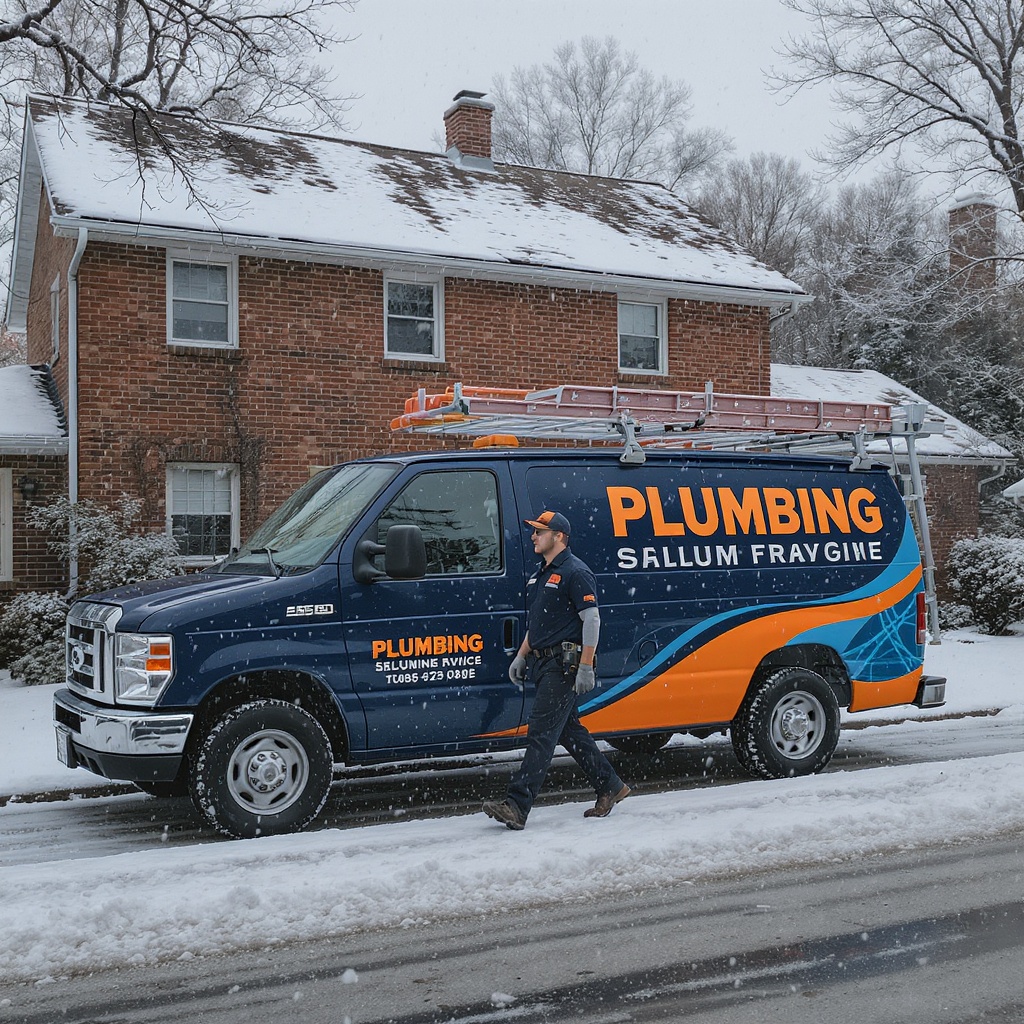 Onondaga Plumbing service truck arriving at a Central New York home