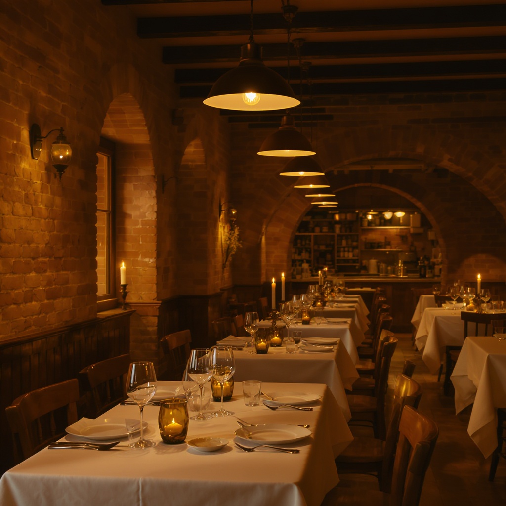Glastonbury Table dining room at golden hour