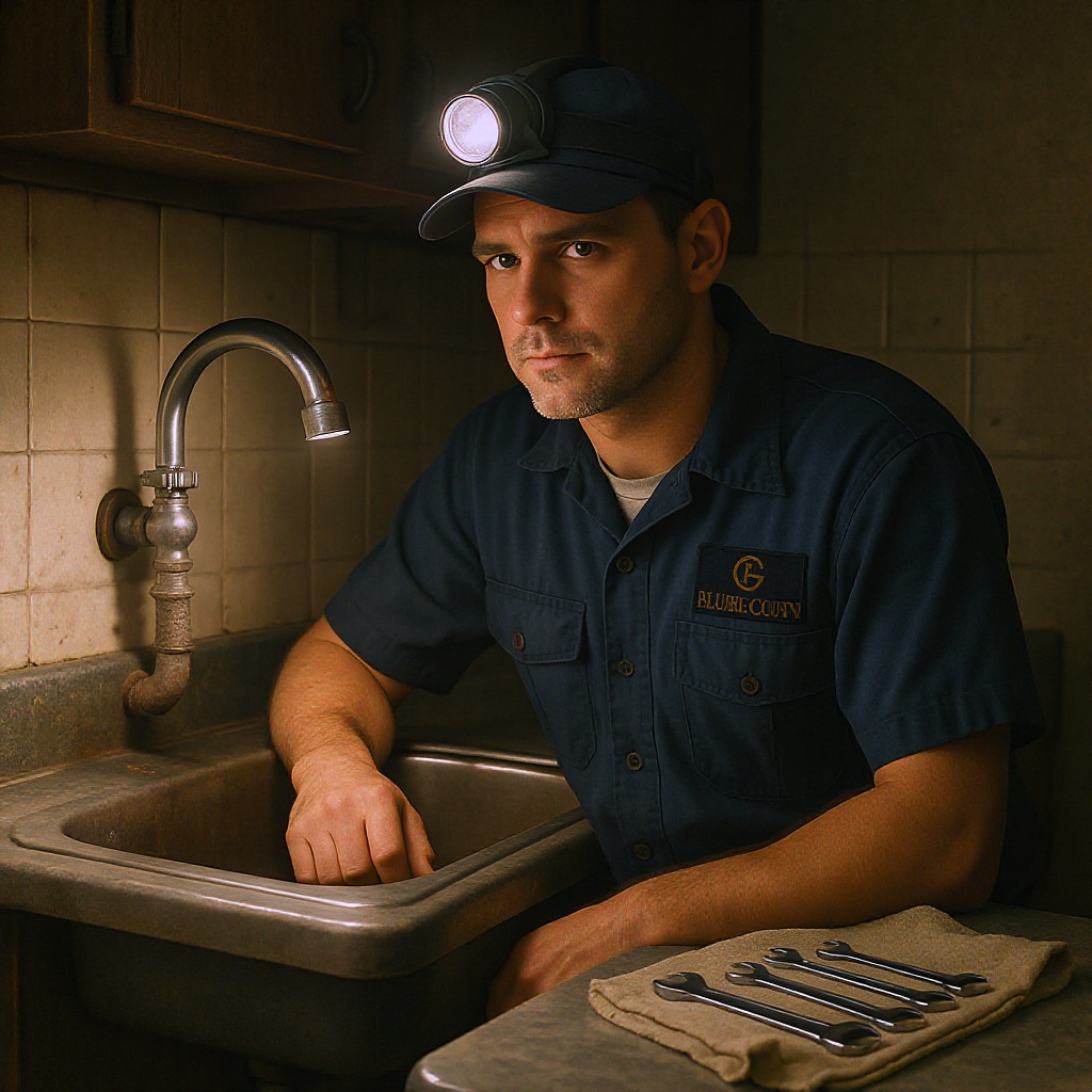 Finished bathroom plumbing fixture installation