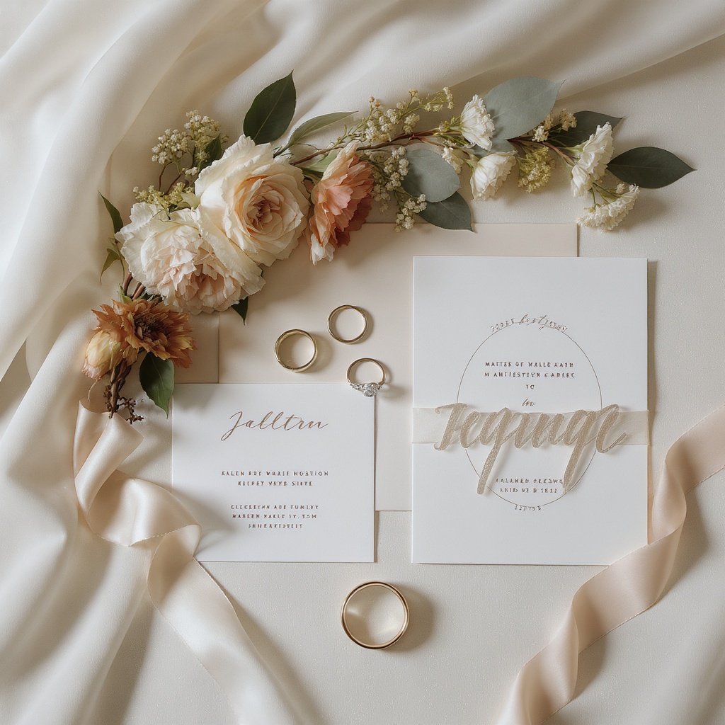 Wedding rings and floral detail
