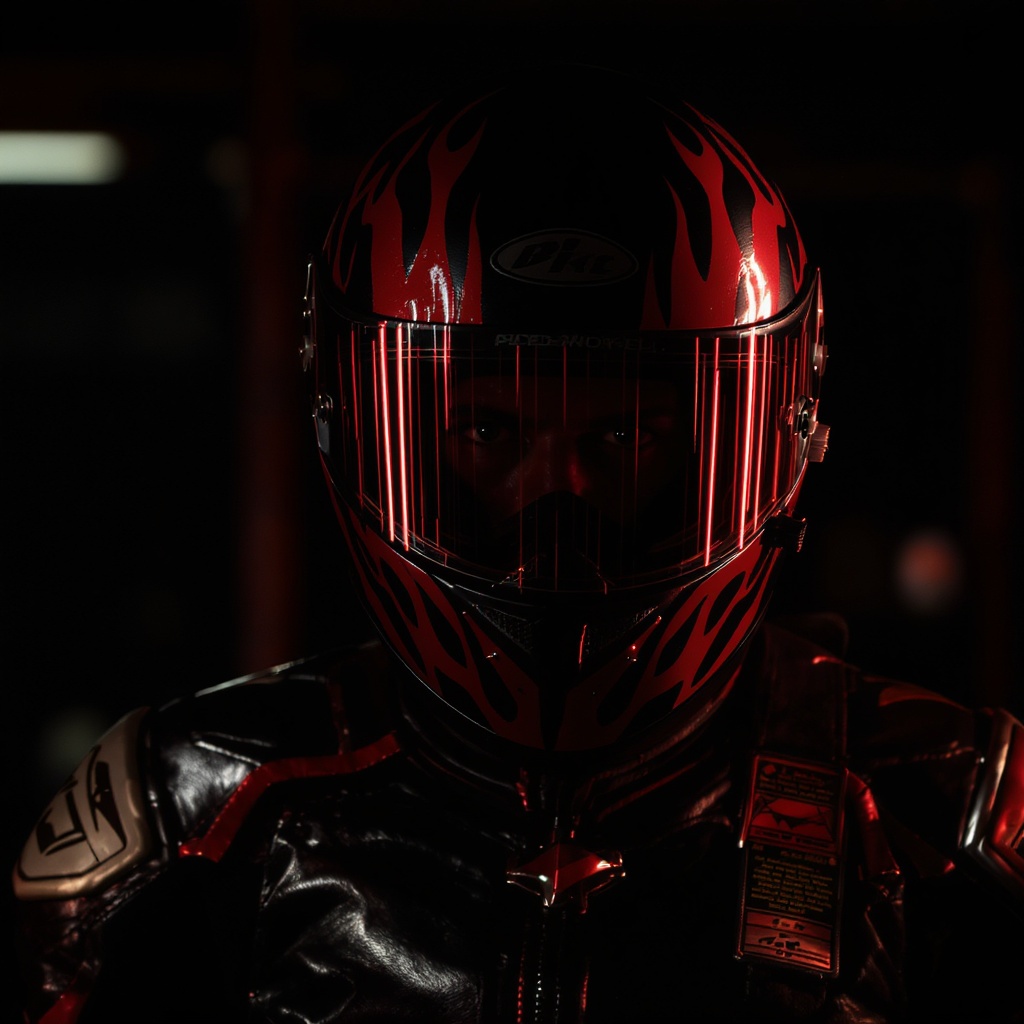 Rider in custom ASafe racing gear