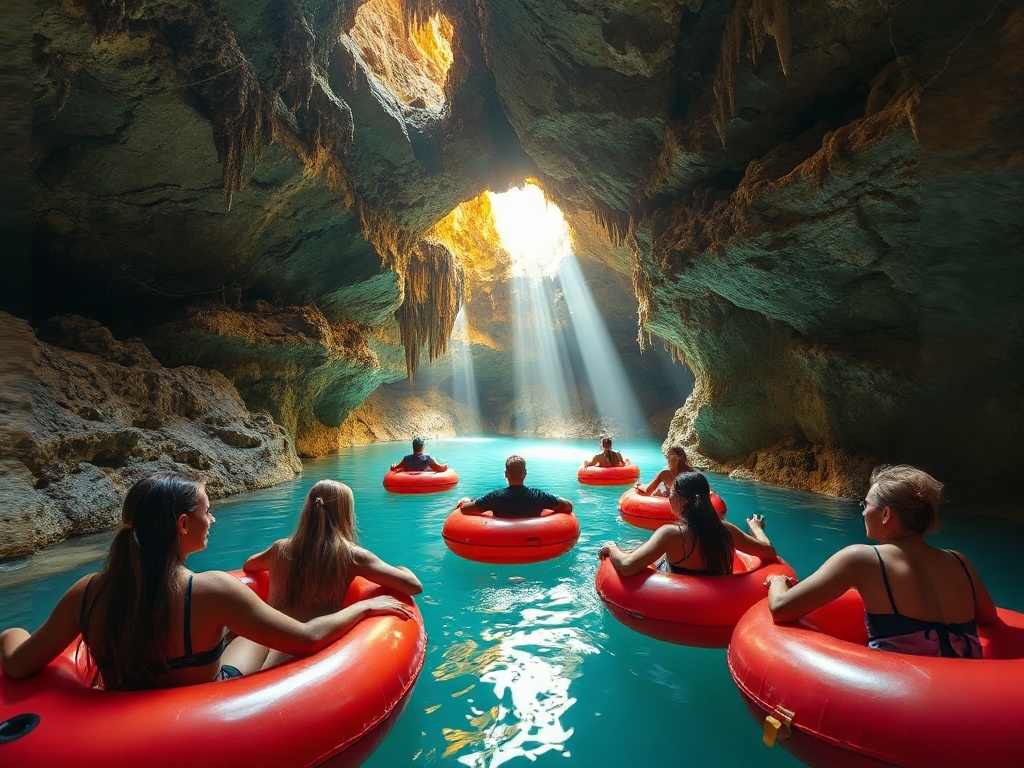 Cave tubing in Belize