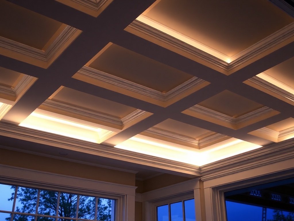 Cove lighting in a coffered ceiling — concept reference