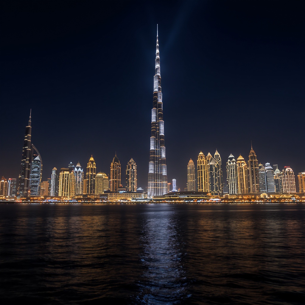 Dubai skyline at night