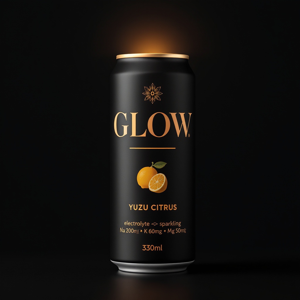 Glow Yuzu Citrus sparkling electrolyte can