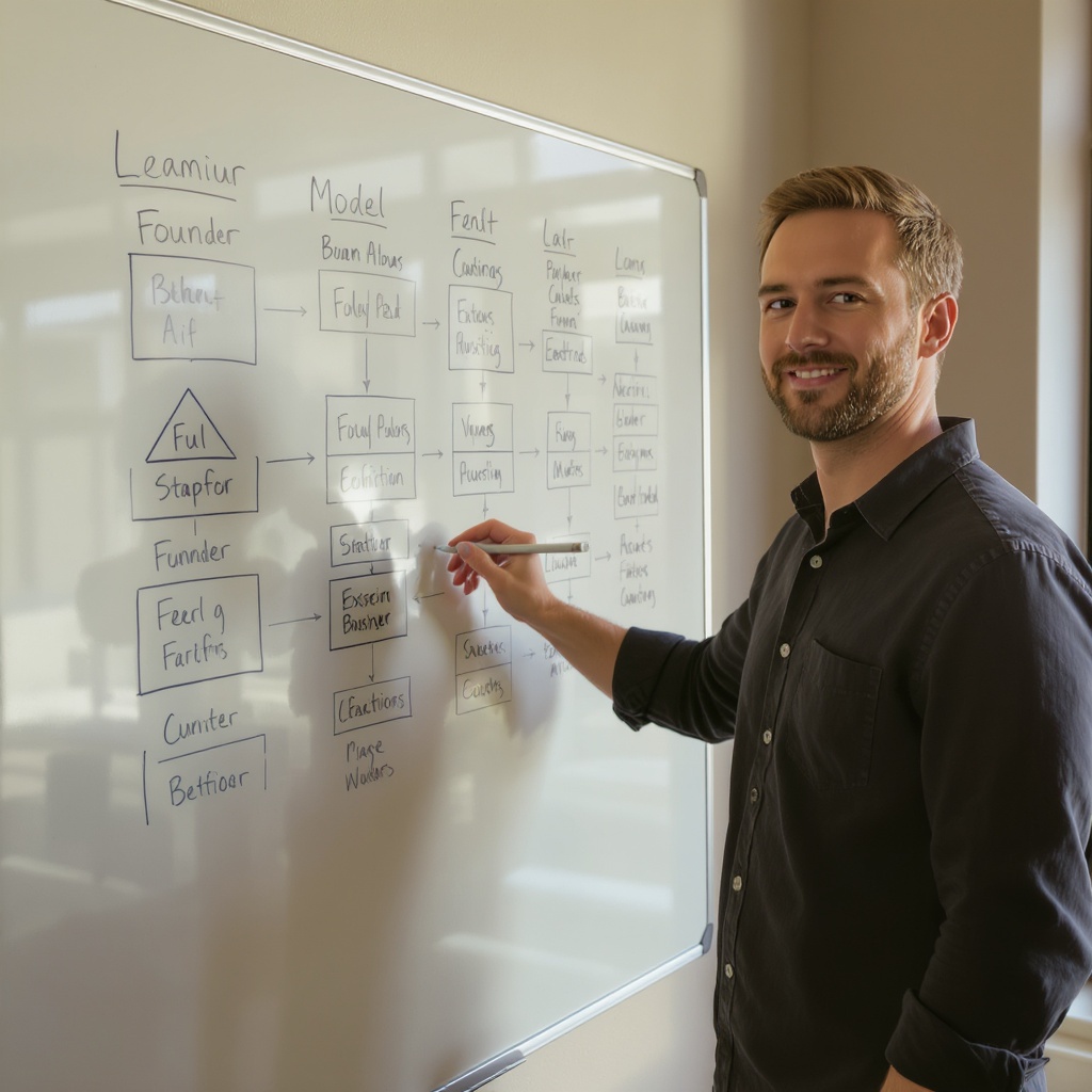 Founder working on startup strategy