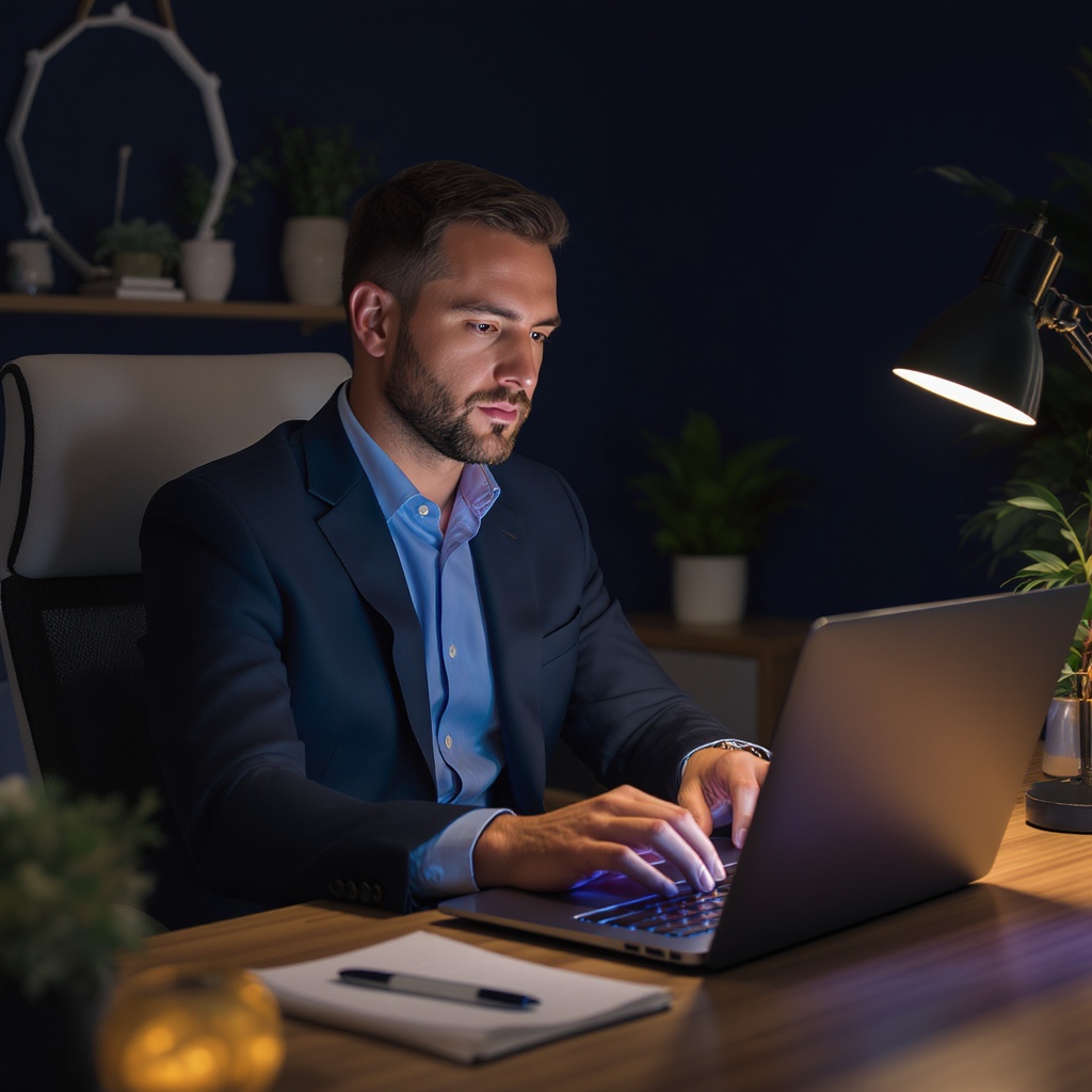 Real estate professional working with AI automation