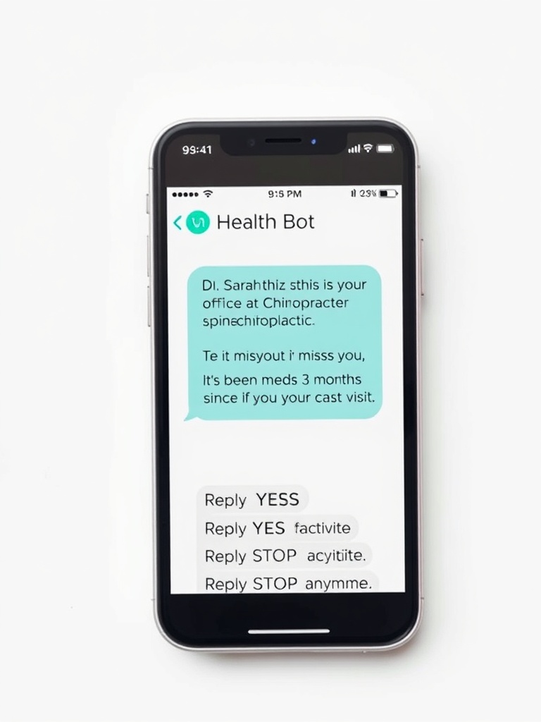 Phone showing CareLoop reactivation SMS