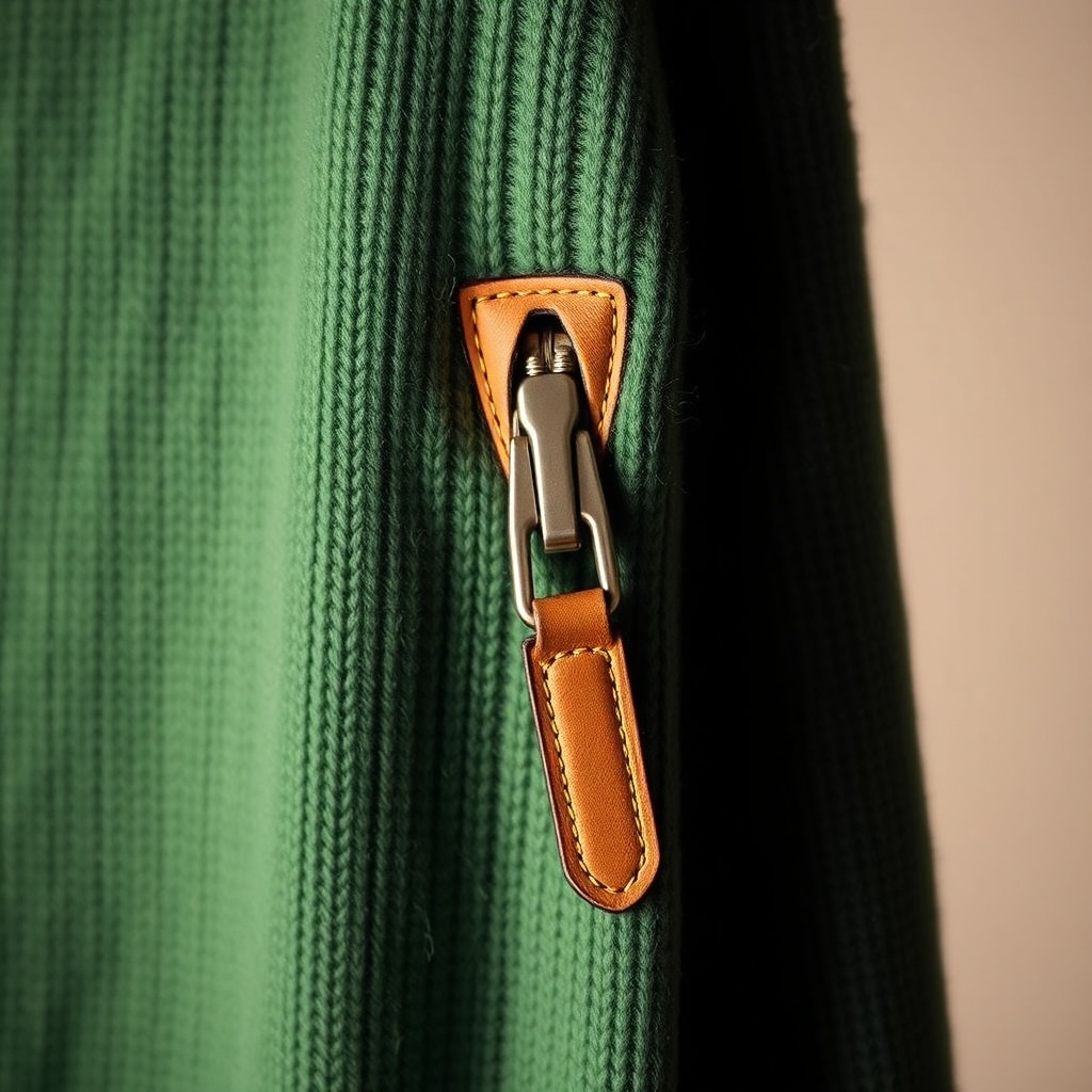 Leather pull tab detail
