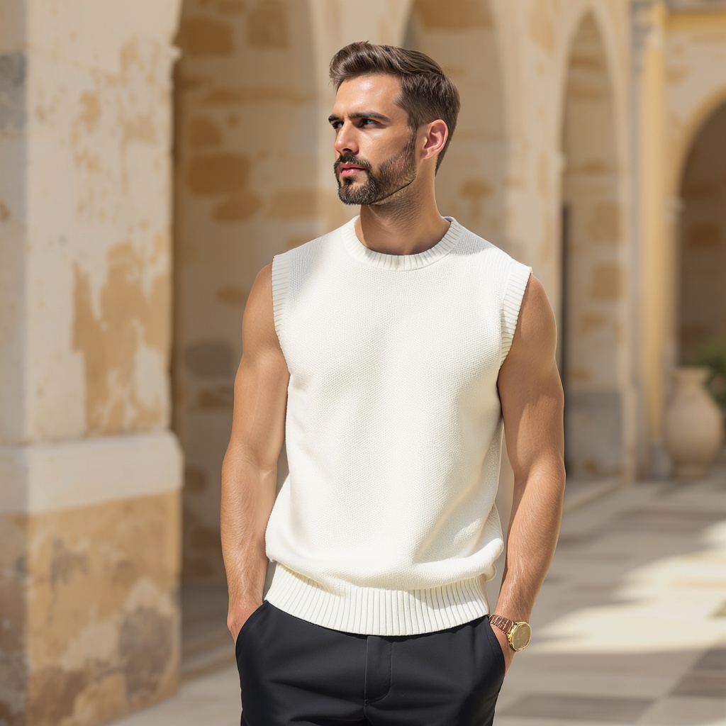 Lightweight Cotton Knit Vest