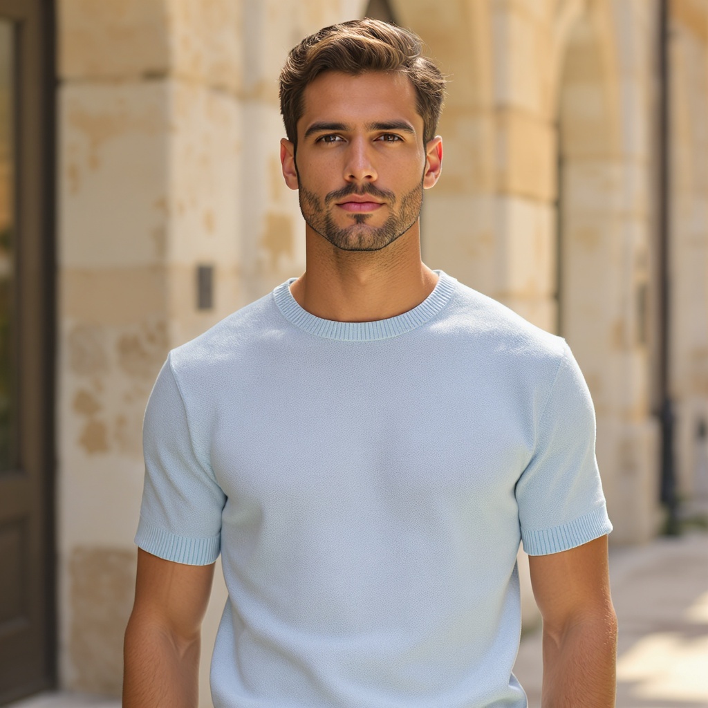 Short-Sleeve Linen Pullover