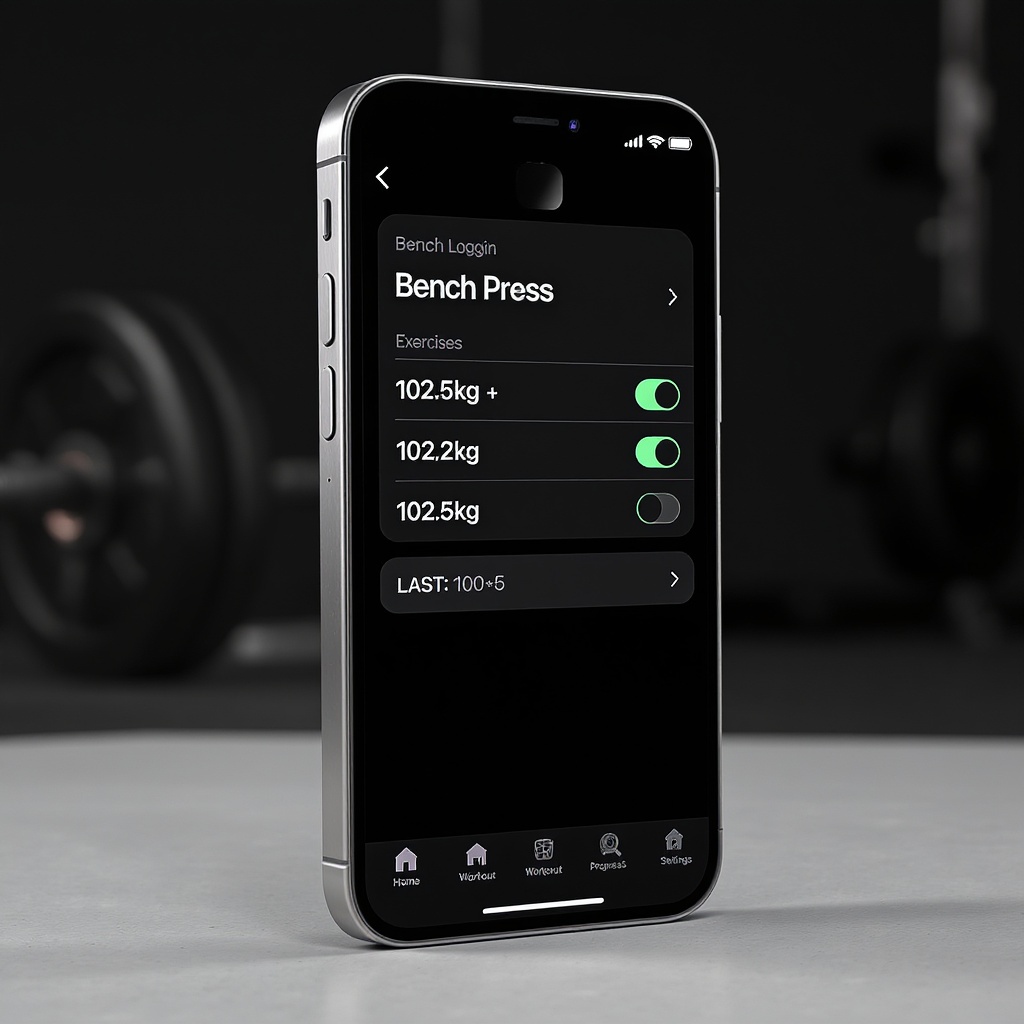 LiftLog iPhone app — session logging with Living Progression