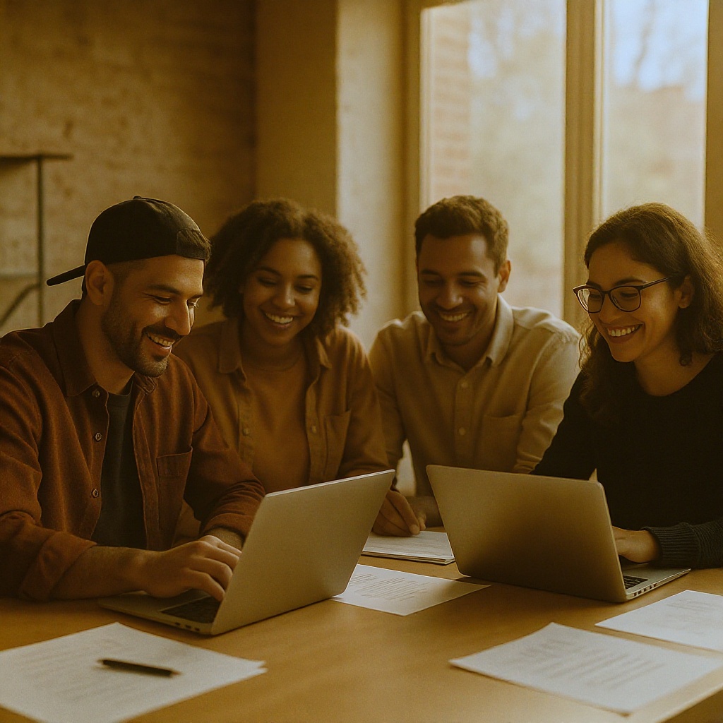 Equipo de Mi Negocio USA trabajando con emprendedores