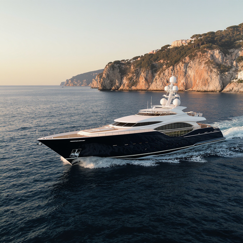Luxury yacht in the Mediterranean