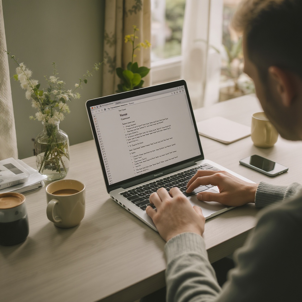 Creator working at a desk
