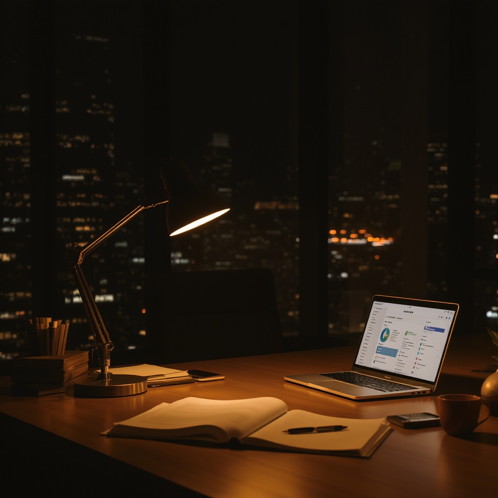 Law office at night