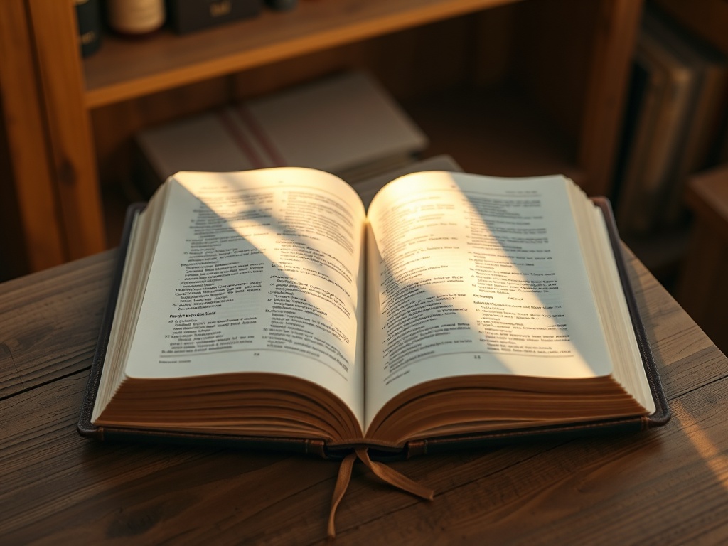 Open Bible in golden light