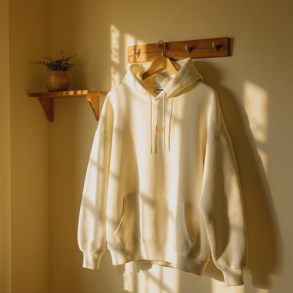Soft oversized hoodie in warm cream tones