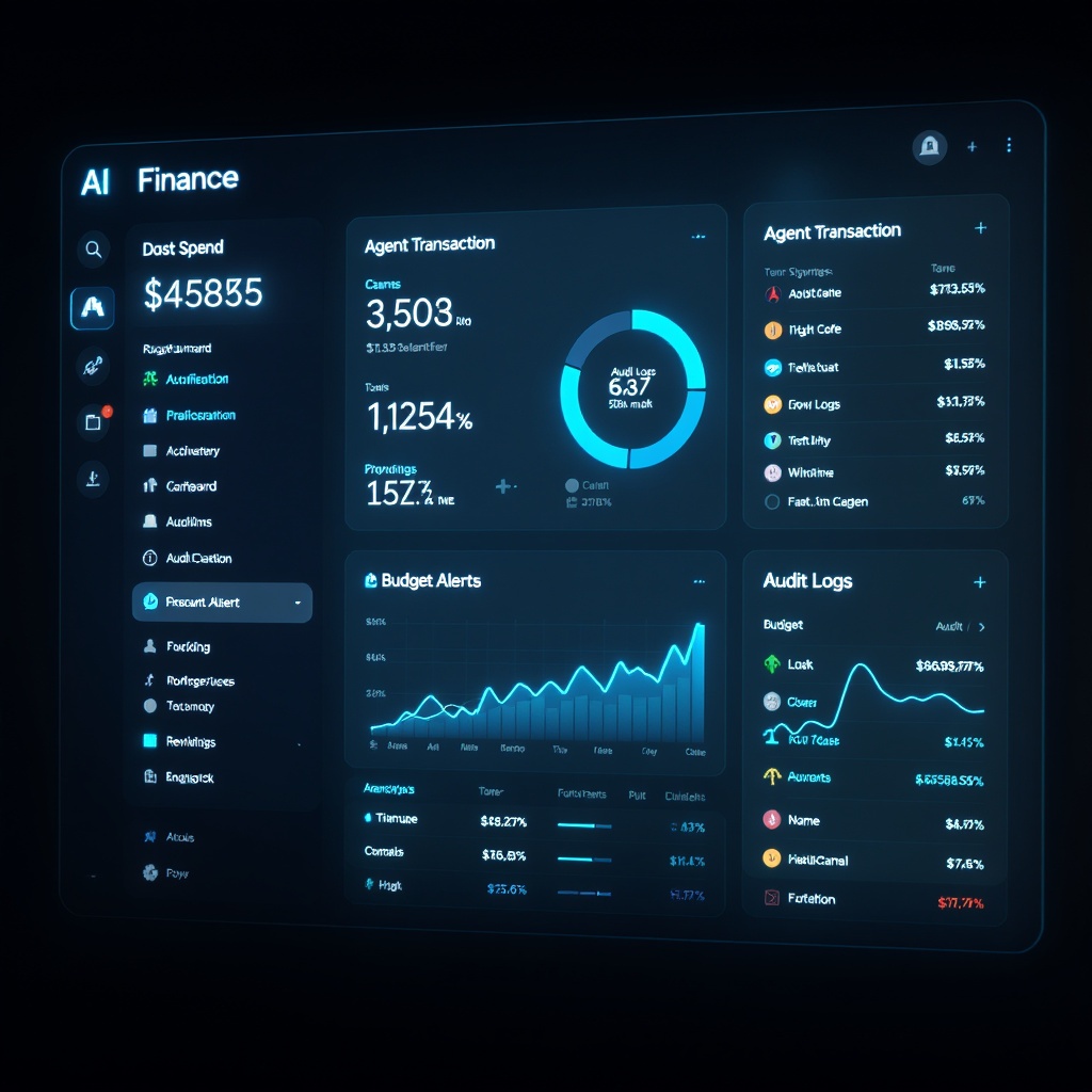 Vaultos spend dashboard showing agent transactions and budget alerts
