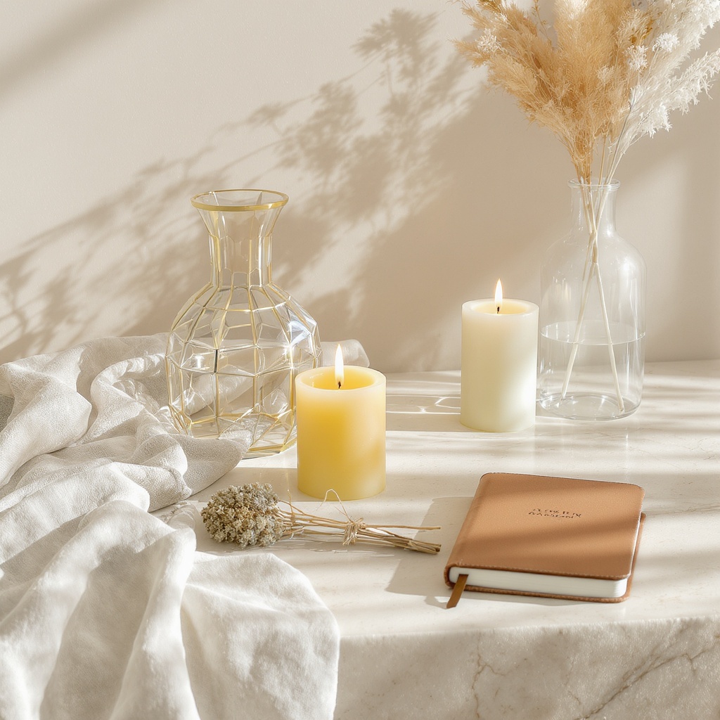 Gift guide bundles arranged on linen — Crystal and Linen Co. curated gift guides