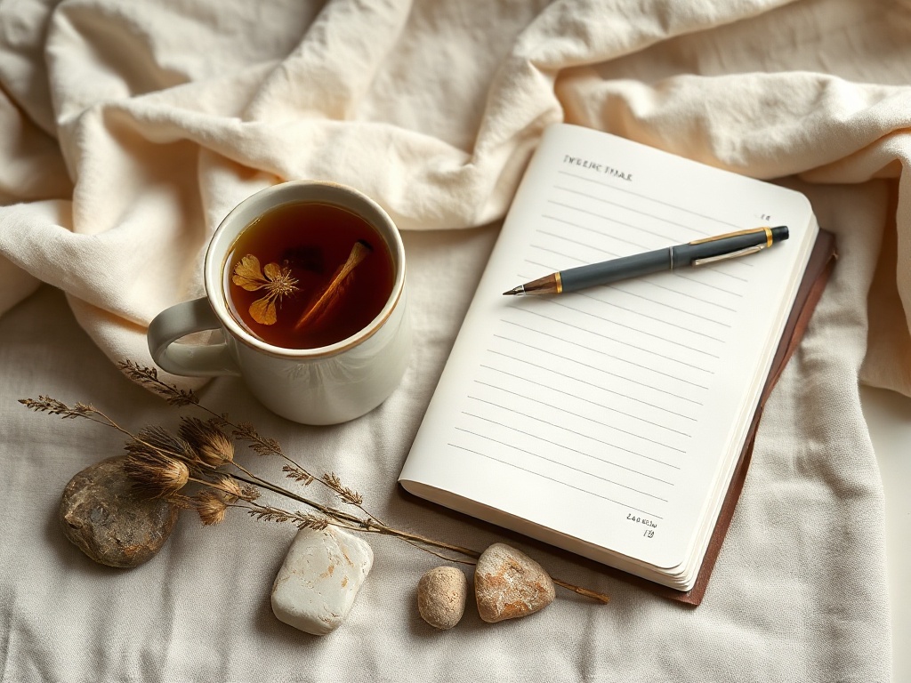 Intentional desk setup with journal — intentional living pillar
