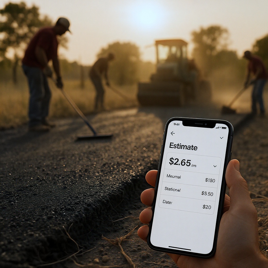 Asphalt crew at work