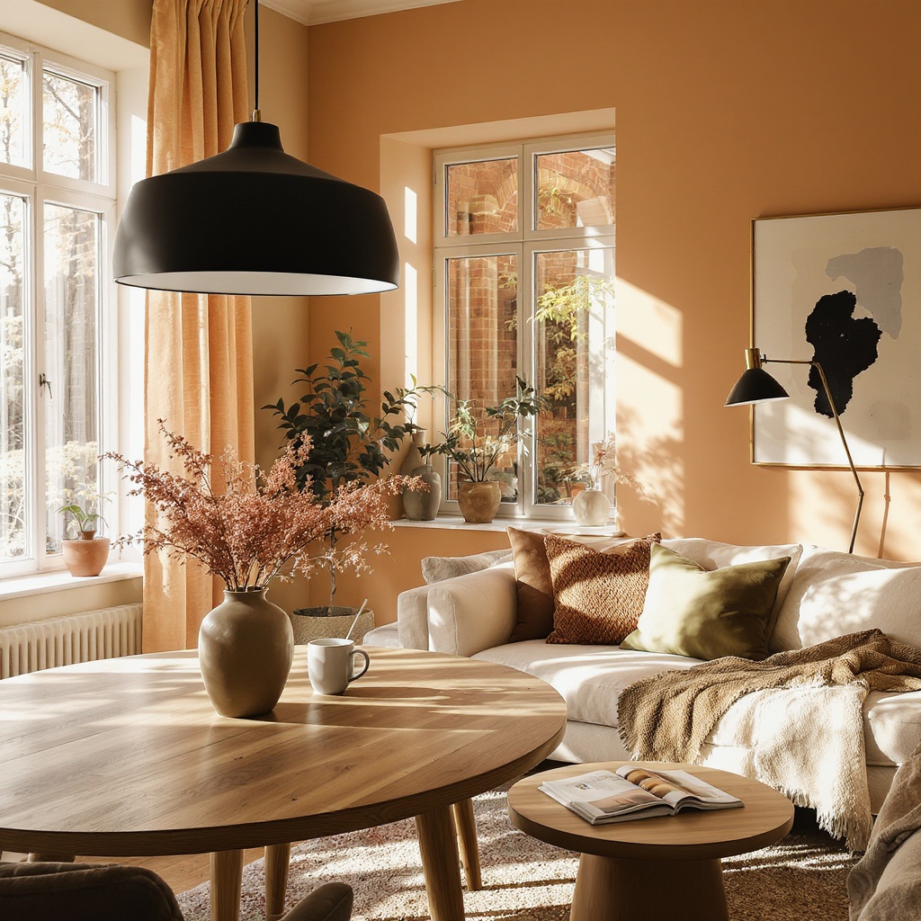 A beautifully lit Scandinavian living room